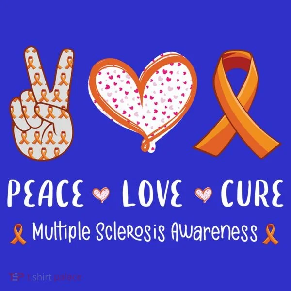 Peace Love Cure Multiple Sclerosis Awareness Gift Women's Long Sleeve Shirt