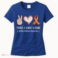 Peace Love Cure Multiple Sclerosis Awareness Gift Women's T-Shirt thumb 0
