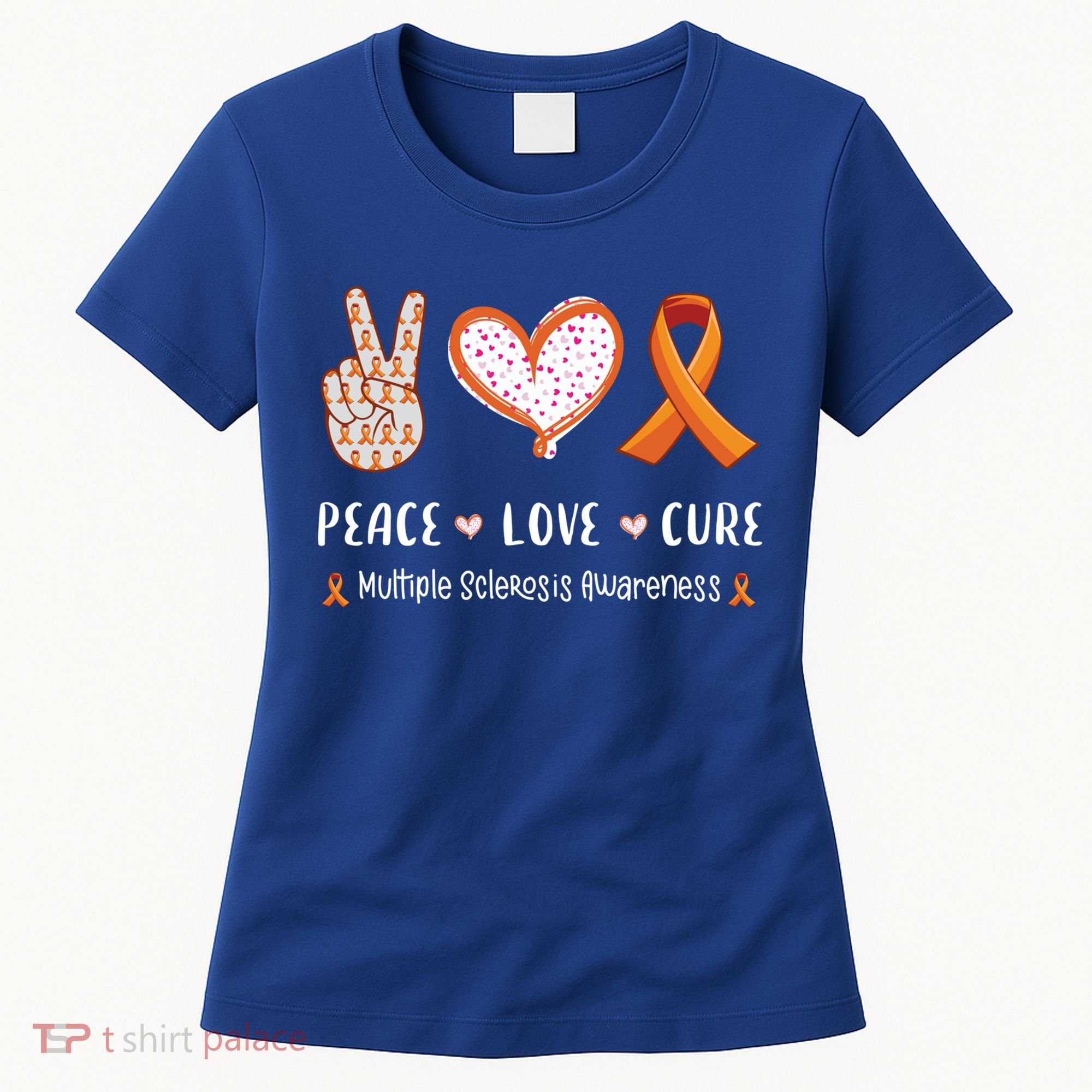 Peace Love Cure Multiple Sclerosis Awareness Gift Women's T-Shirt