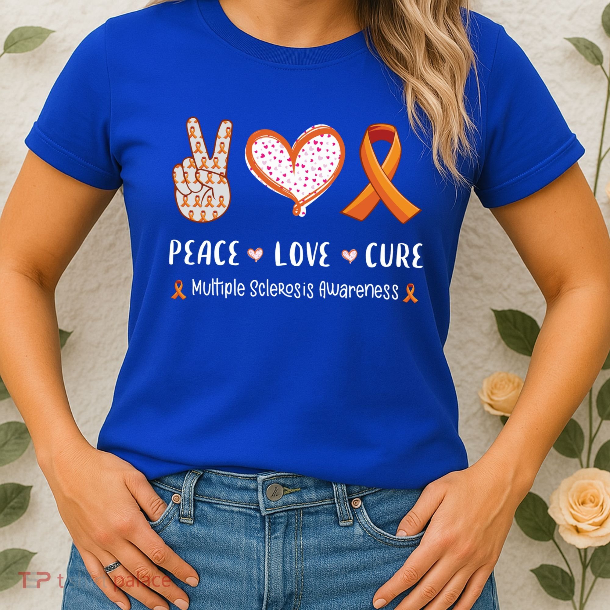 Peace Love Cure Multiple Sclerosis Awareness Gift Women's T-Shirt