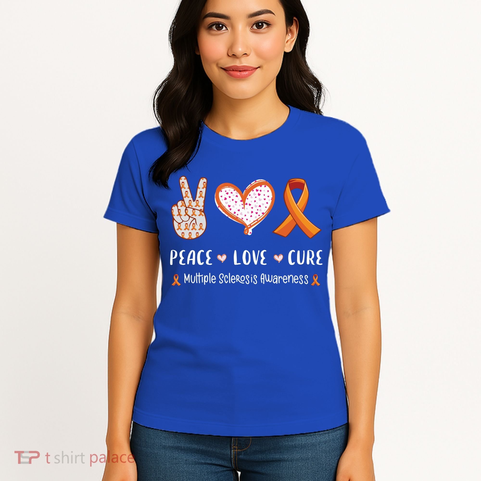 Peace Love Cure Multiple Sclerosis Awareness Gift Women's T-Shirt