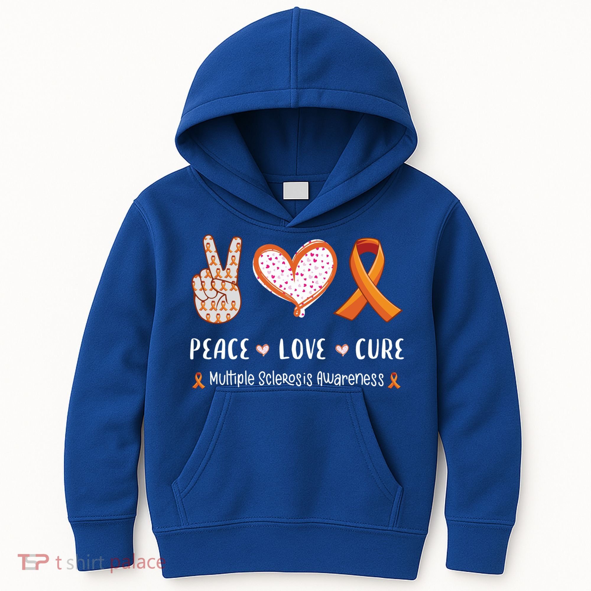 Peace Love Cure Multiple Sclerosis Awareness Gift Kids Hoodie