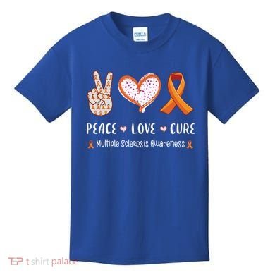 Peace Love Cure Multiple Sclerosis Awareness Gift Kids T-Shirt