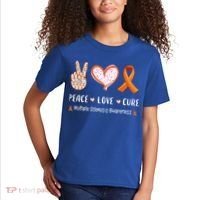 Peace Love Cure Multiple Sclerosis Awareness Gift Kids T-Shirt thumb 2