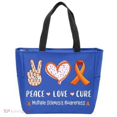 Peace Love Cure Multiple Sclerosis Awareness Gift Tote Bag