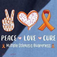 Peace Love Cure Multiple Sclerosis Awareness Gift Raglan Baseball Sleeve Shirt thumb 2