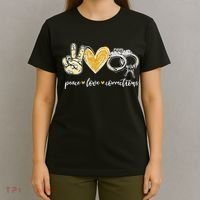 Peace Love Corrections Handcuff Funny Police Officer Gifts T-Shirt thumb 4