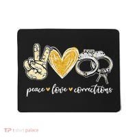 Peace Love Corrections Handcuff Funny Police Officer Gifts Mousepad thumb 0