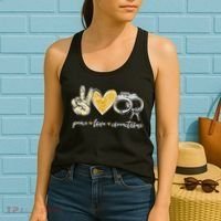 Peace Love Corrections Handcuff Funny Police Officer Gifts Women's Tank Top thumb 2