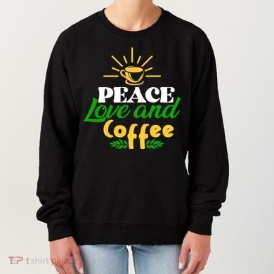 Peace Love & Coffee Motif Women's Sweatshirt