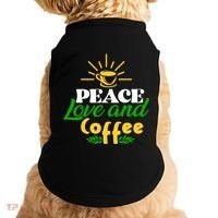 Peace Love & Coffee Motif Doggie Tank thumb 0