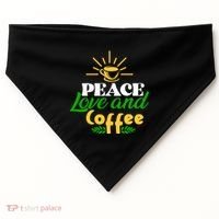 Peace Love & Coffee Motif USA-Made Doggie Bandana thumb 0