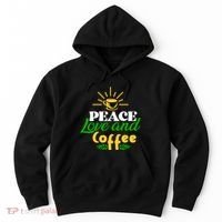 Peace Love & Coffee Motif Hoodie thumb 0
