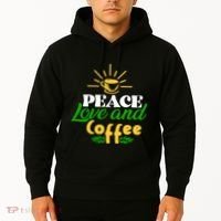 Peace Love & Coffee Motif Hoodie thumb 2