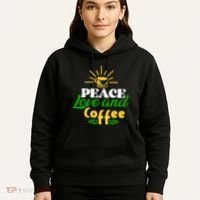 Peace Love & Coffee Motif Hoodie thumb 5