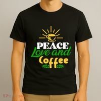 Peace Love & Coffee Motif T-Shirt thumb 3