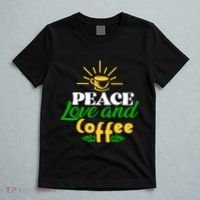 Peace Love & Coffee Motif T-Shirt thumb 5