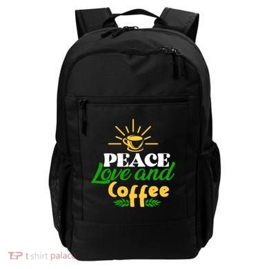 Peace Love & Coffee Motif Backpack