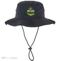 Peace Love & Coffee Motif Bucket Hat thumb 0