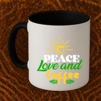 Peace Love & Coffee Motif Coffee Mug thumb 2