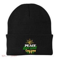 Peace Love & Coffee Motif Beanie thumb 0