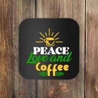 Peace Love & Coffee Motif Coaster thumb 0