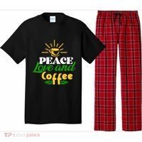 Peace Love & Coffee Motif Pajama Set thumb 0