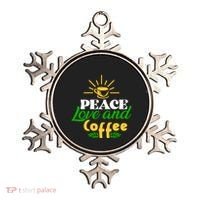 Peace Love & Coffee Motif Ornament thumb 0