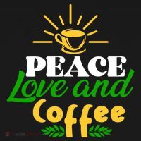 Peace Love & Coffee Motif Women's Tank Top thumb 5