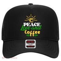Peace Love & Coffee Motif Hat thumb 0