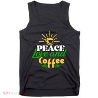 Peace Love & Coffee Motif Tank Top thumb 0