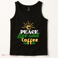 Peace Love & Coffee Motif Tank Top thumb 2