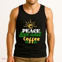 Peace Love & Coffee Motif Tank Top thumb 3