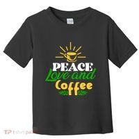 Peace Love & Coffee Motif Toddler T-Shirt thumb 0