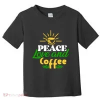 Peace Love & Coffee Motif Toddler T-Shirt thumb 0