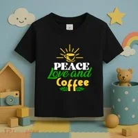 Peace Love & Coffee Motif Toddler T-Shirt thumb 3