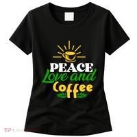 Peace Love & Coffee Motif Women's T-Shirt thumb 0