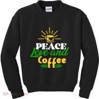 Peace Love & Coffee Motif Kids Sweatshirt thumb 0