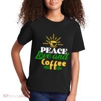 Peace Love & Coffee Motif Kids T-Shirt thumb 2