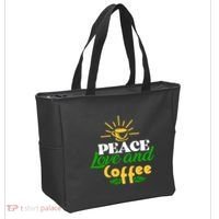 Peace Love & Coffee Motif Tote Bag thumb 2