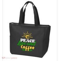 Peace Love & Coffee Motif Tote Bag thumb 3