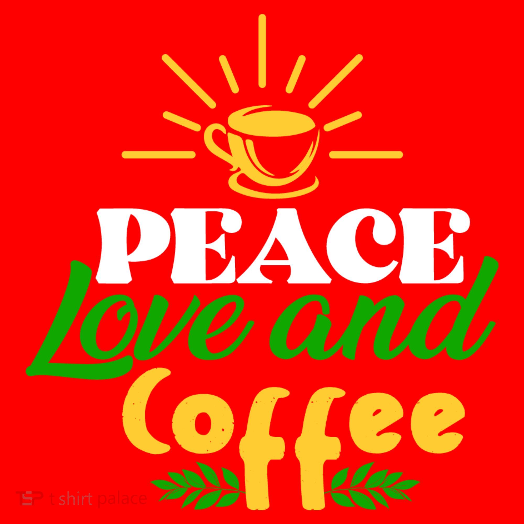 Peace Love & Coffee Motif Santa Hat