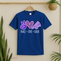 Peace Love Cheer Cheerleader Teen Girls Funny Cheerleading Gift T-Shirt thumb 2