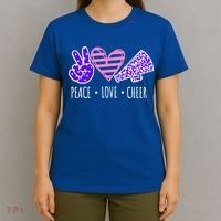 Peace Love Cheer Cheerleader Teen Girls Funny Cheerleading Gift T-Shirt thumb 4
