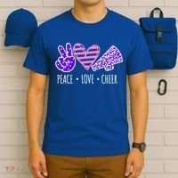 Peace Love Cheer Cheerleader Teen Girls Funny Cheerleading Gift T-Shirt thumb 6