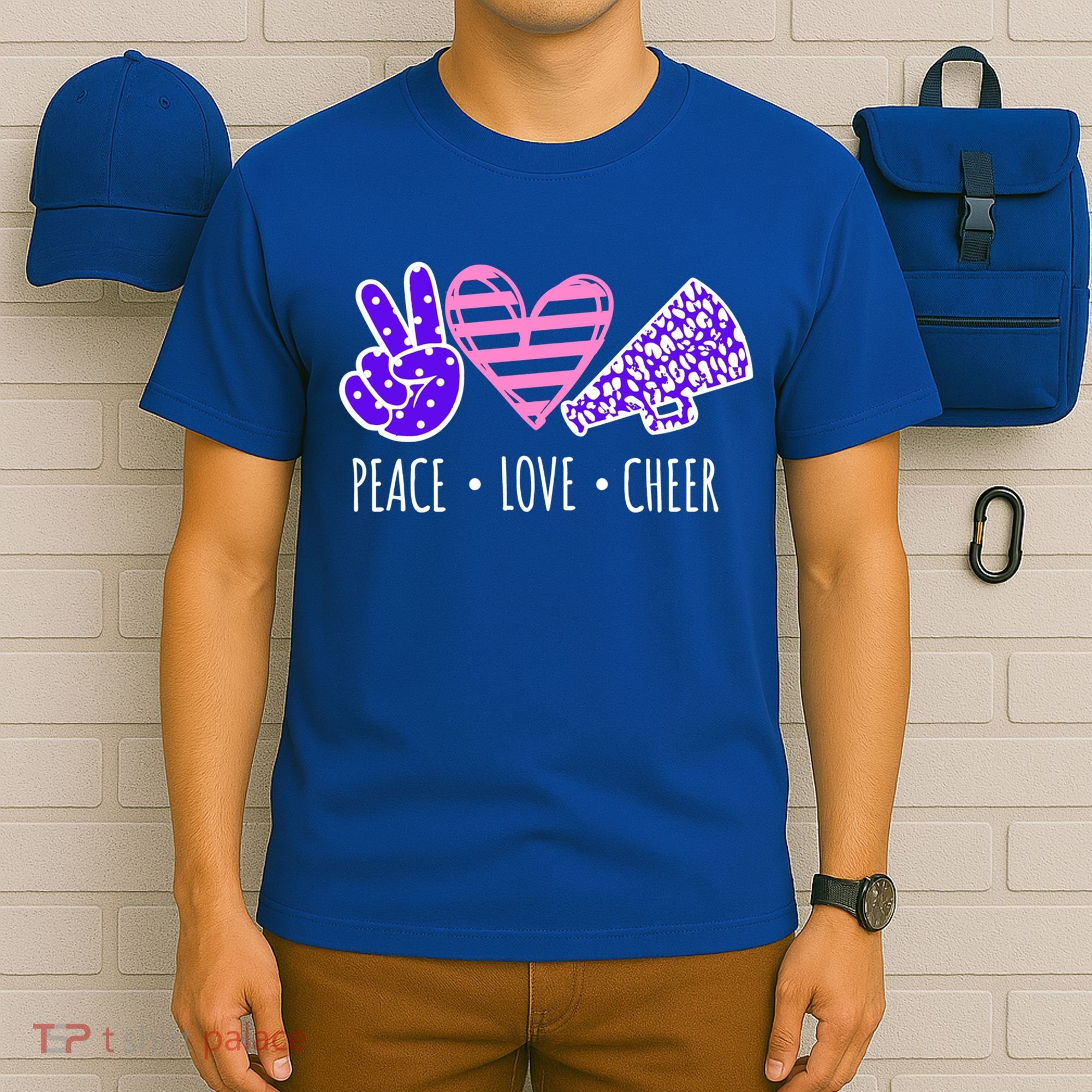 Peace Love Cheer Cheerleader Teen Girls Funny Cheerleading Gift T-Shirt