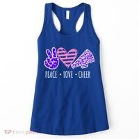 Peace Love Cheer Cheerleader Teen Girls Funny Cheerleading Gift Women's Tank Top thumb 0