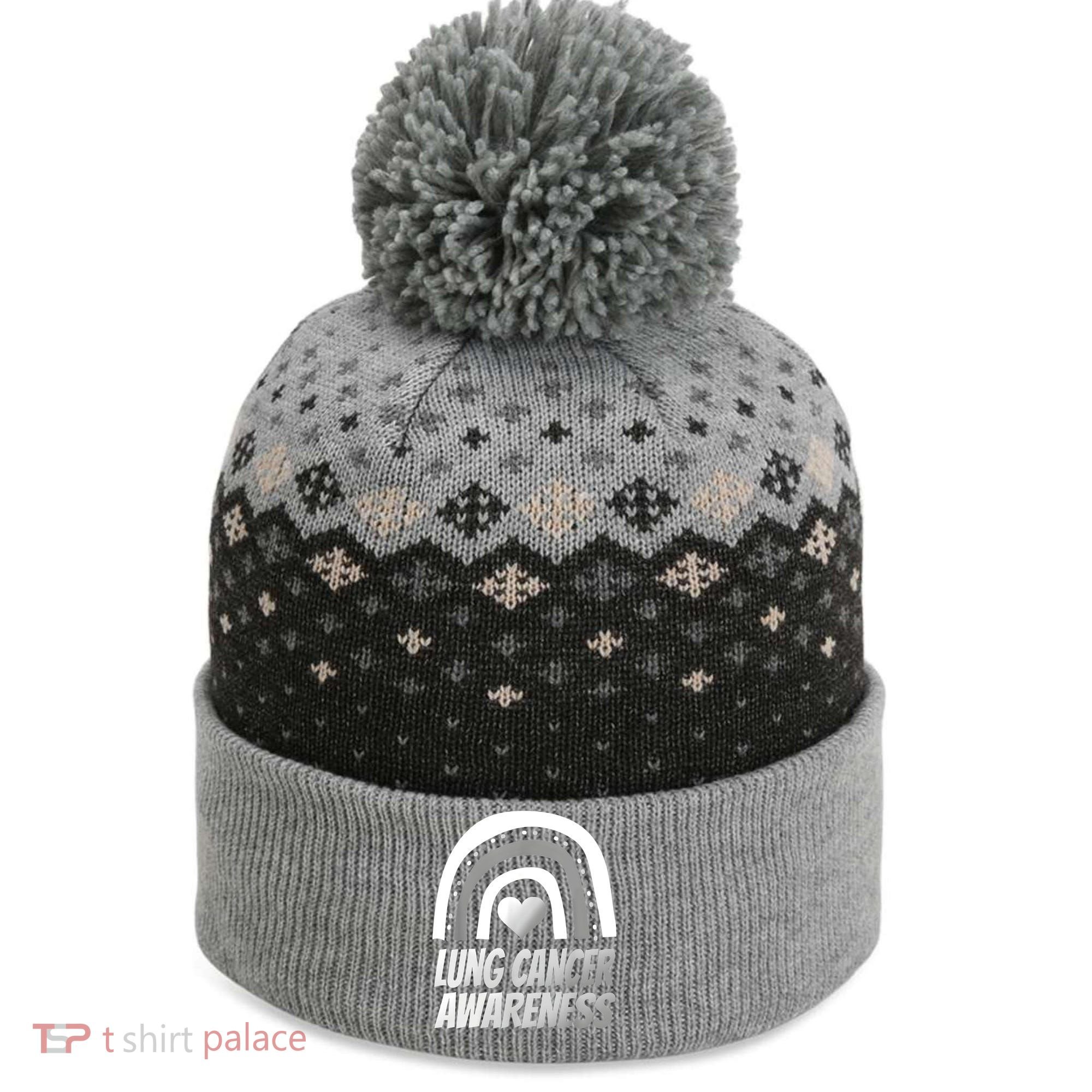 Proud Lung Cancer Rainbow Warrior Survivor The Baniff Cuffed Pom Beanie
