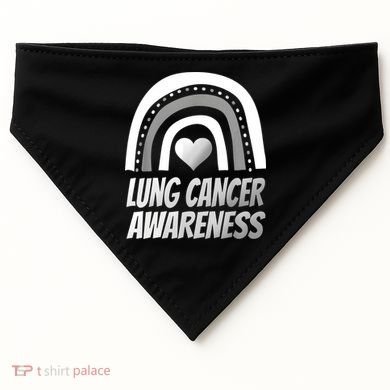 Proud Lung Cancer Rainbow Warrior Survivor USA-Made Doggie Bandana