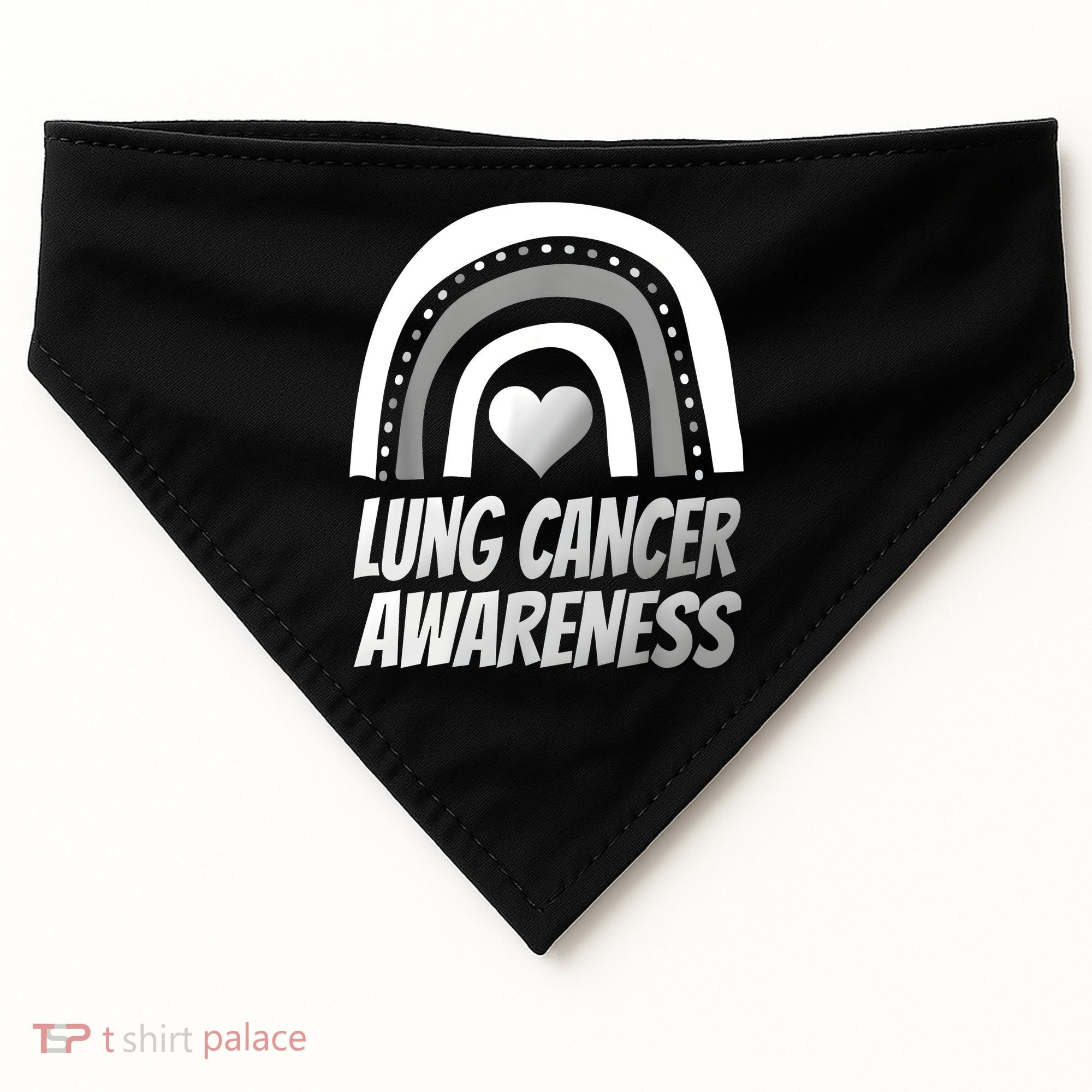 Proud Lung Cancer Rainbow Warrior Survivor USA-Made Doggie Bandana